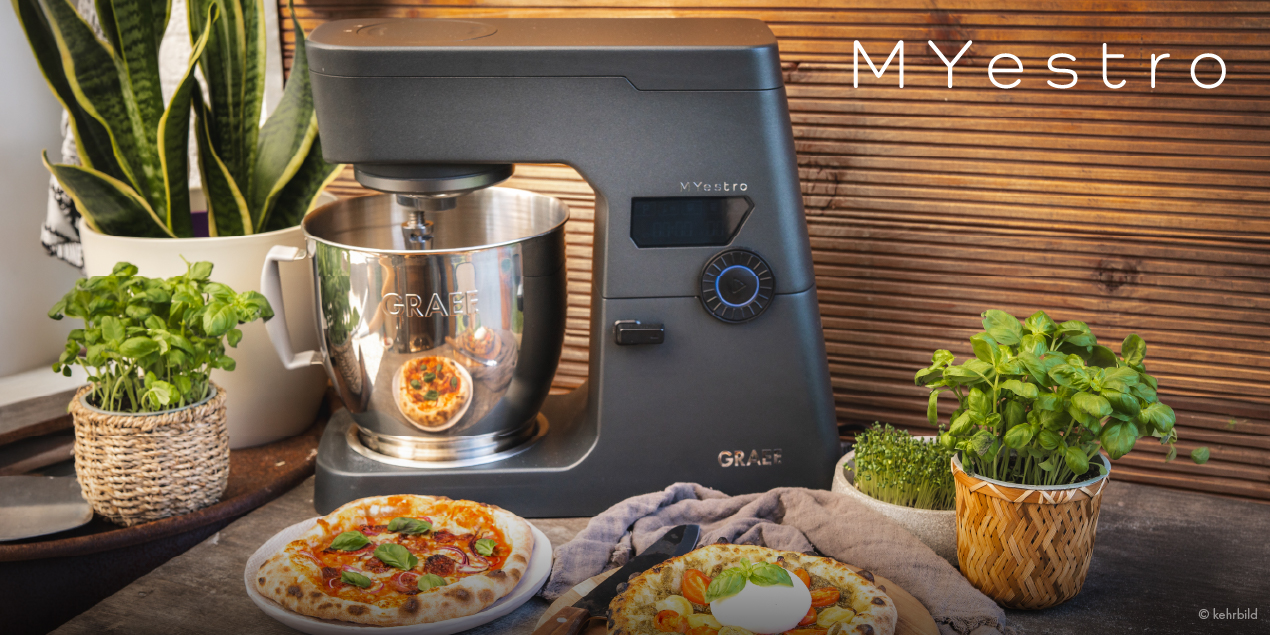 The food processor is in the outdoor kitchen; bake your own pizza