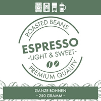 Espresso Light & Sweet, 250 g ganze Bohne (Arabica & Robusta)