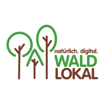 Logo avec des arbres et du texte: naturellement. numérique. FORÊT LOCAL