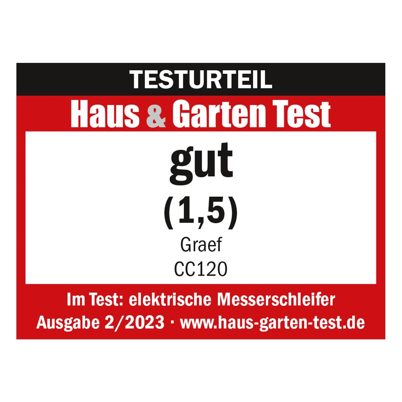 Testurteil Haus & Garten Test gut (1,5) Graef CC120 elektrische Messerschleifer