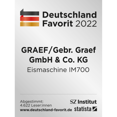 Award for IM700 ice cream maker by GRAEF, Germany Favorite 2022, SZ Institut statista