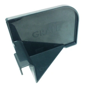 Schwarzer Kunststoff-Eckschutz mit GRAIL-Logo, schützend und stabil