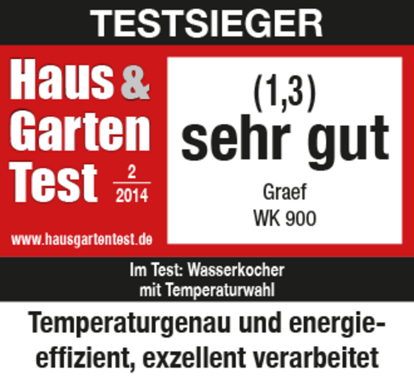 Edelstahl Wasserkocher WK900 1,2 Liter, mit Temperatureinstellung