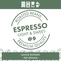 Espresso Light & Sweet, 500 g ganze Bohne (Arabica & Robusta)