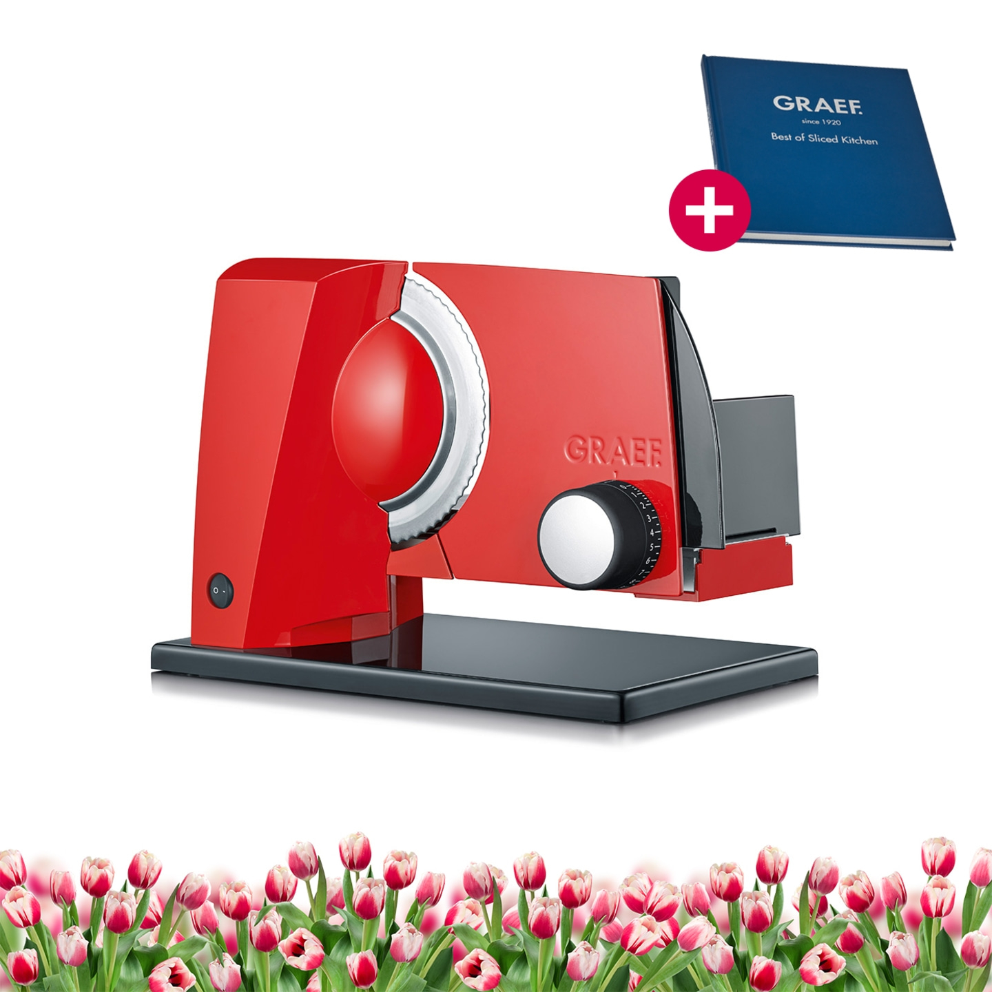 Trancheuse universelle SKS110, rouge y compris le support combiné