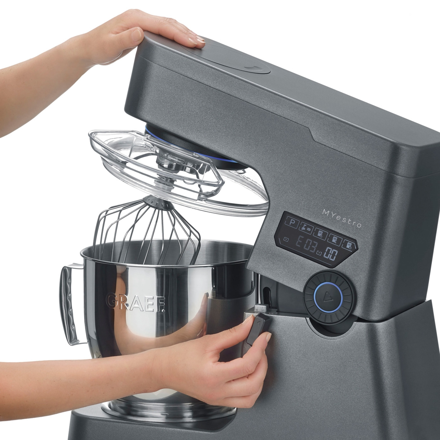 Küchenmaschine MYestro, eisenglimmergrau Mehr Power. Mehr Menge. Mehr GRAEF.