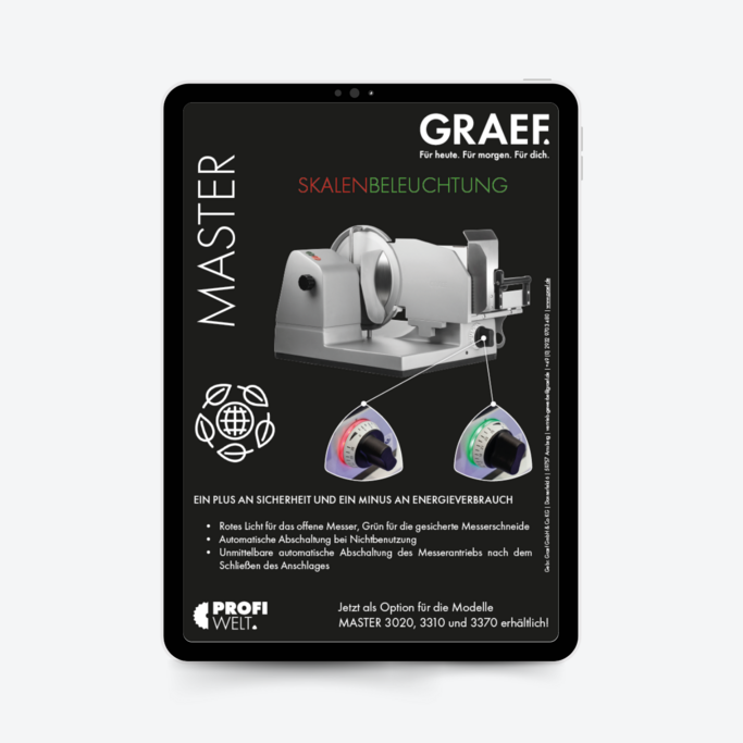 Graef Master Skalenbeleuchtung, Sicherheit und Energieverbrauch, Modelle 3020, 3310, 3370