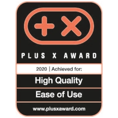 Plus X Award 2020 für hohe Qualität und Benutzerfreundlichkeit. Auszeichnung.