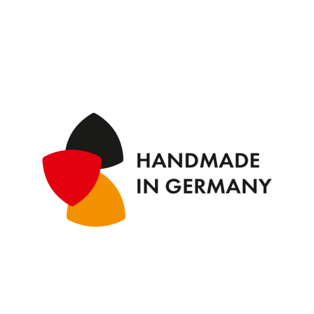 Handmade in Germany Logo mit Farben der deutschen Flagge