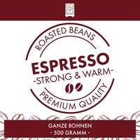 Espresso Strong & Warm, 500g ganze Bohne (Arabica & Robusta)