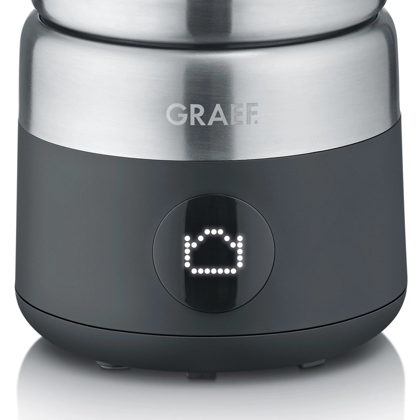 Graef Milchaufschäumer mit beleuchtetem Symbol und Edelstahl-Design