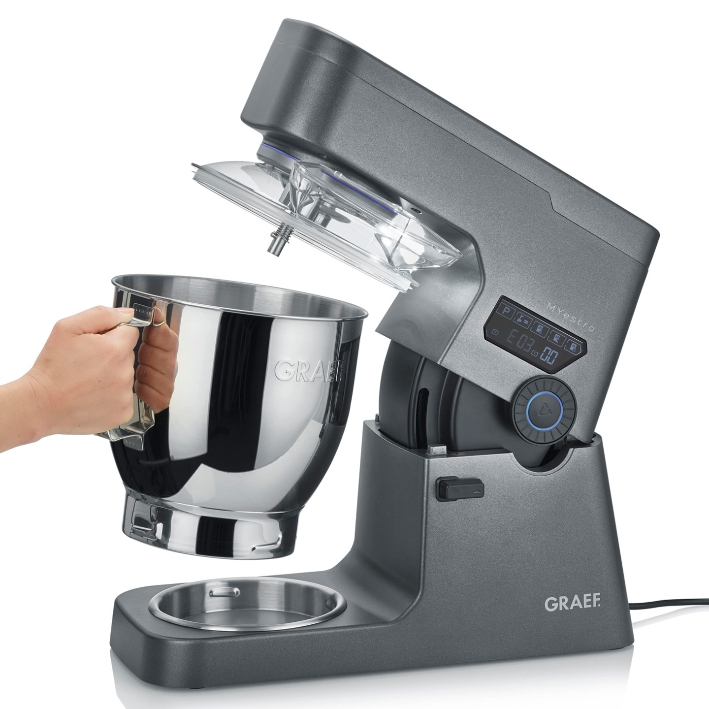 Küchenmaschine MYestro, eisenglimmergrau Mehr Power. Mehr Menge. Mehr GRAEF.