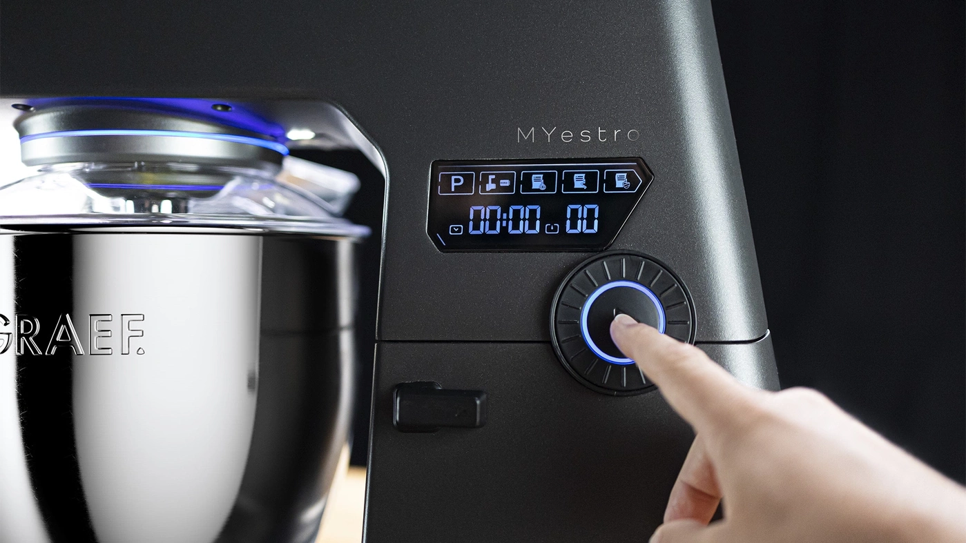 Küchenmaschine mit digitalem Display und Bedienrad, MYestro, GRAEF, schwarz