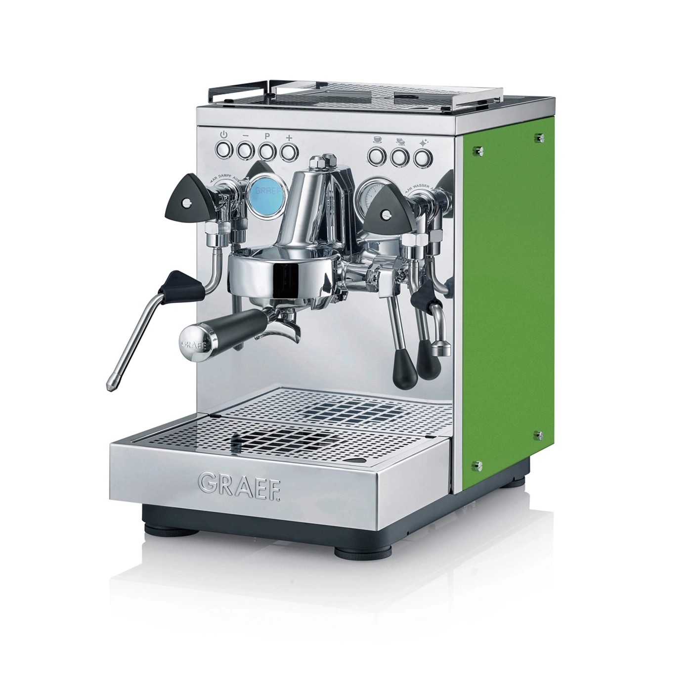 Siebträger-Espressomaschine Estessa Edelstahl / Grün