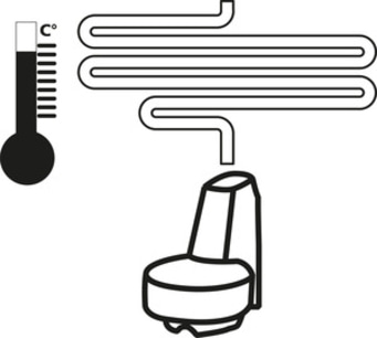 Thermometer, Rohre und ein Sitz. Temperaturmessung und Wärmeübertragung.