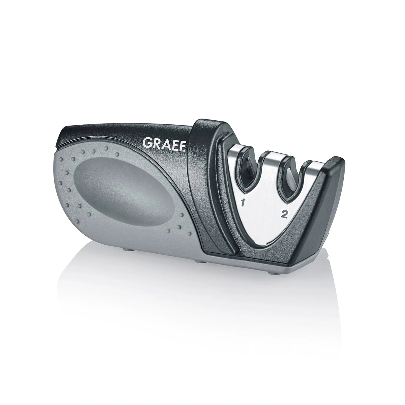 Graef Messerschärfer, grau-schwarz, zum Schärfen von Messern, Küchenutensil