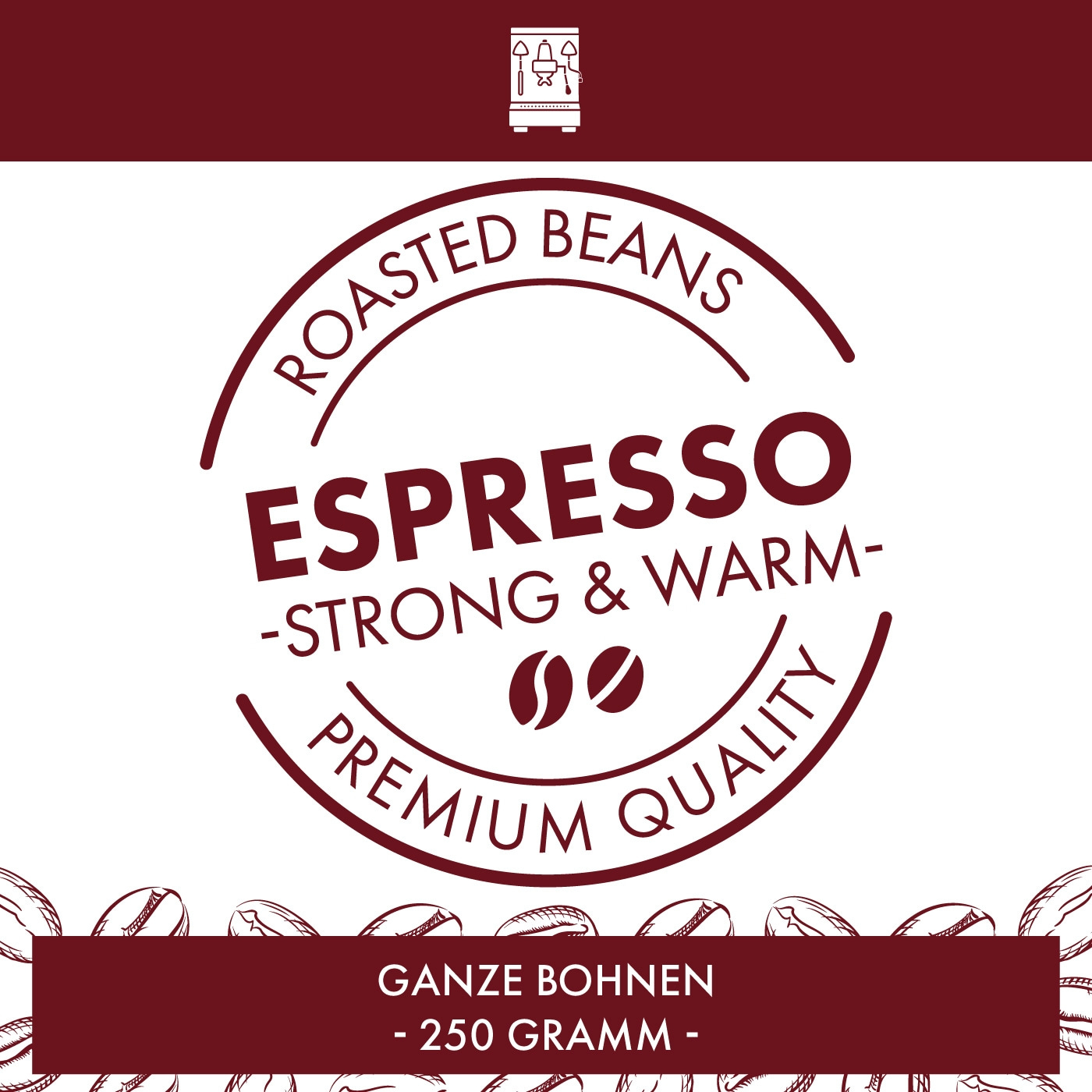 Espresso Strong & Warm, 250g ganze Bohne (Arabica & Robusta)