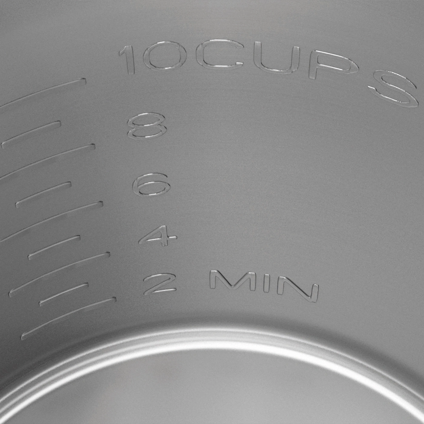 Messbecher mit Markierungen für Flüssigkeiten, 10 Tassen, 2 Minuten.