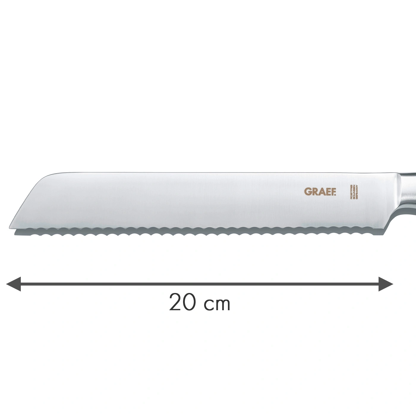 Graef Brotmesser, 20 cm, gezahnt, rostfrei, Brot schneiden, Küche, Deutschland