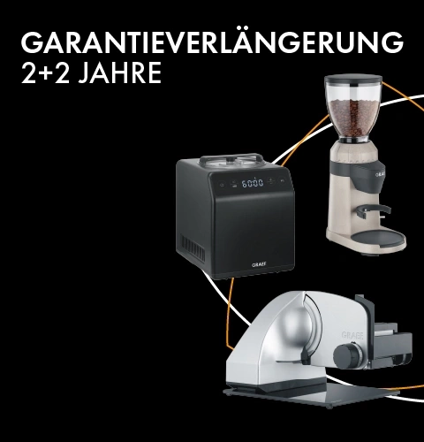 Geräte mit Garantieerweiterung: Eismaschine, Kaffeemühle, Allesschneider.