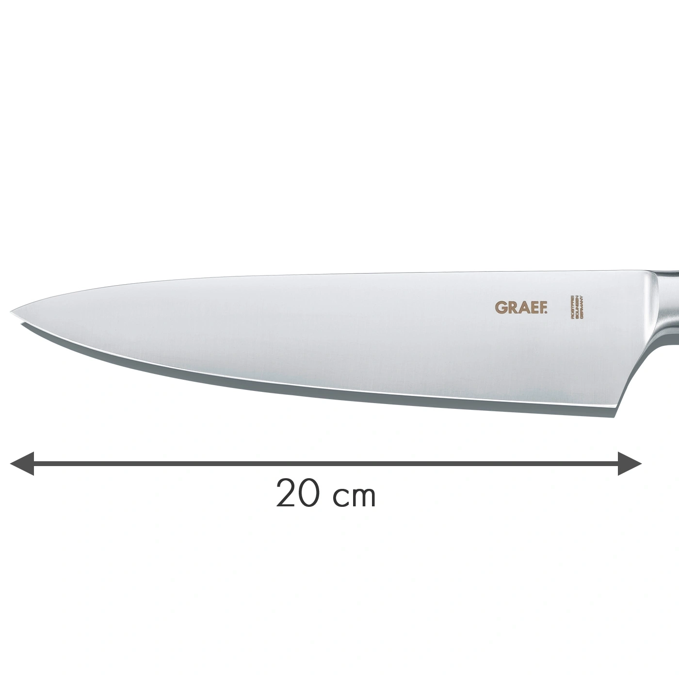 Messer mit 20 cm Klinge, GRAEF-Logo, Küchenutensil, scharfes Werkzeug, Edelstahl