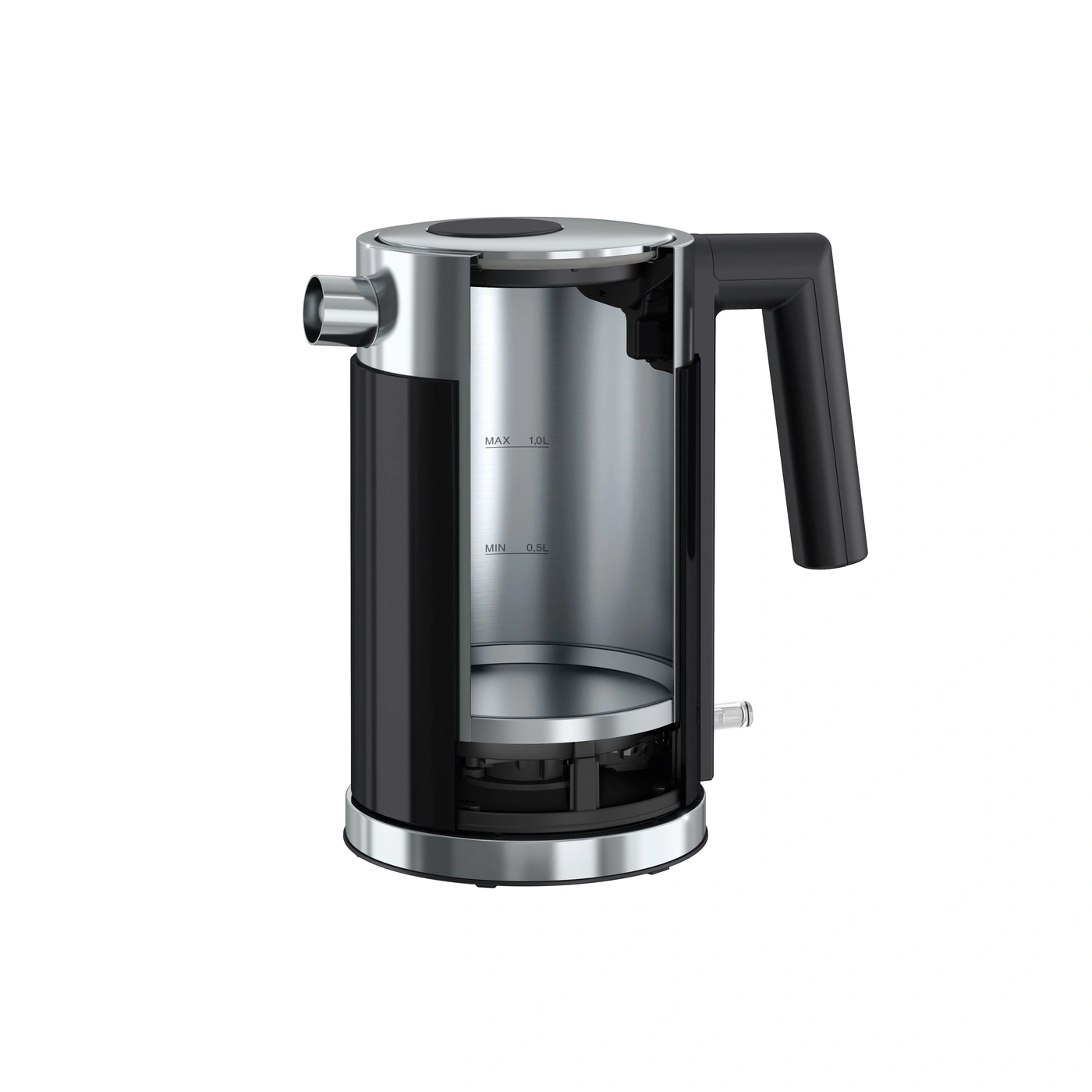 Wasserkocher, Schnitt, Edelstahl, schwarz, Innenleben, Technik, Küche, Kochen, Wasser