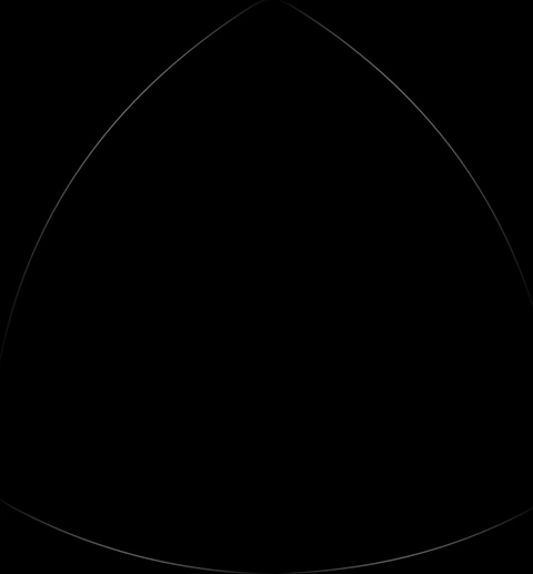 Dreieck mit grauen Linien auf schwarzem Hintergrund, minimalistisch.