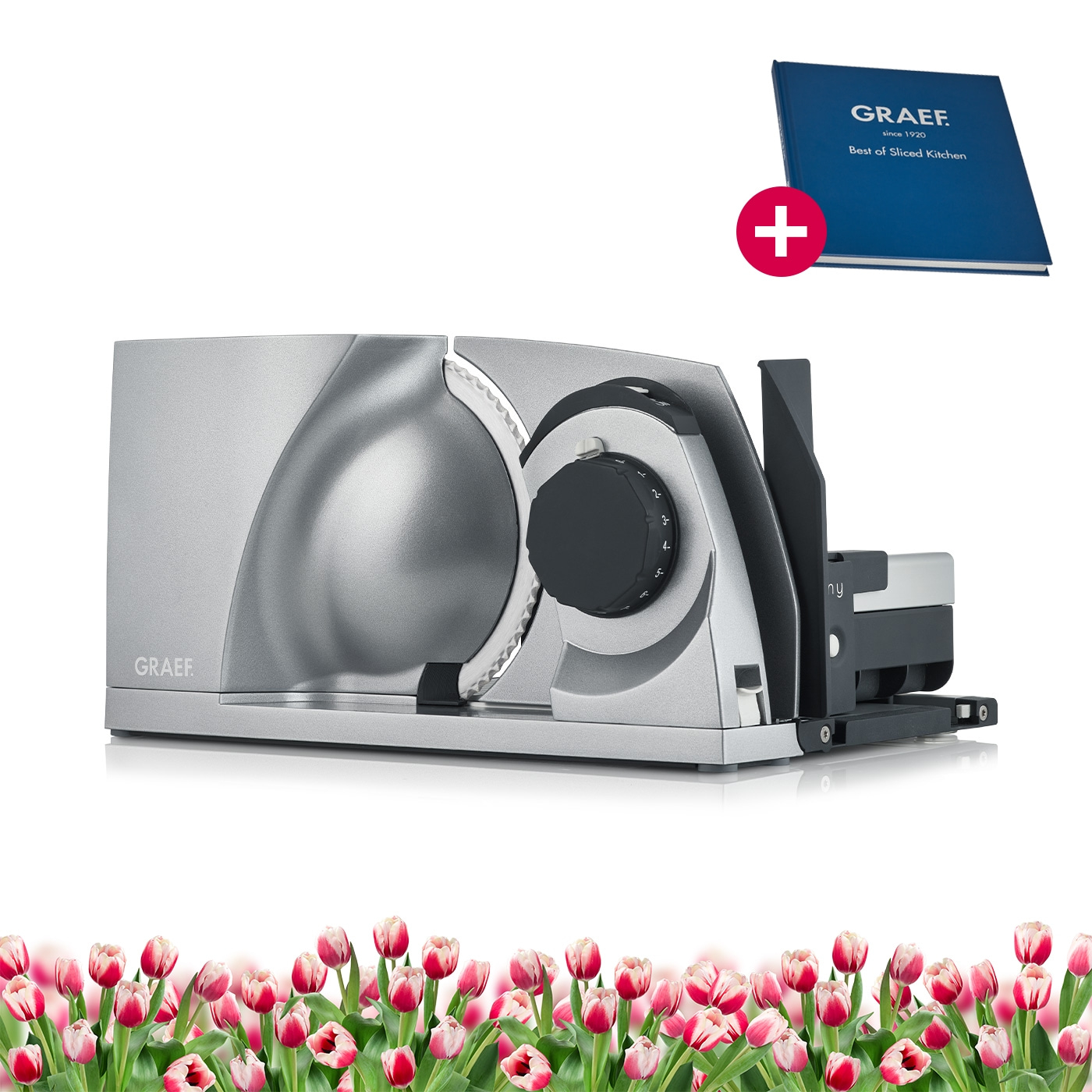 Trancheuse universelle pliable MYtiny, argent Génialement petit, génialement simple !