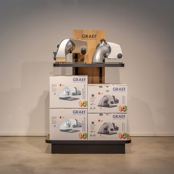Kopfgondel mit GRAEF Produkten, weißer Hintergrund