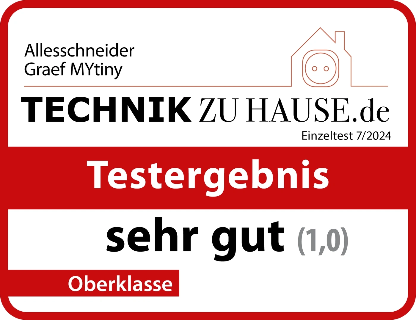 Testurteil von Technik zu Hause: sehr gut (1,0) für Allesschneider Graef MYtiny, Oberklasse
