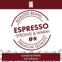 Espresso Strong & Warm, 250g ganze Bohne (Arabica & Robusta)