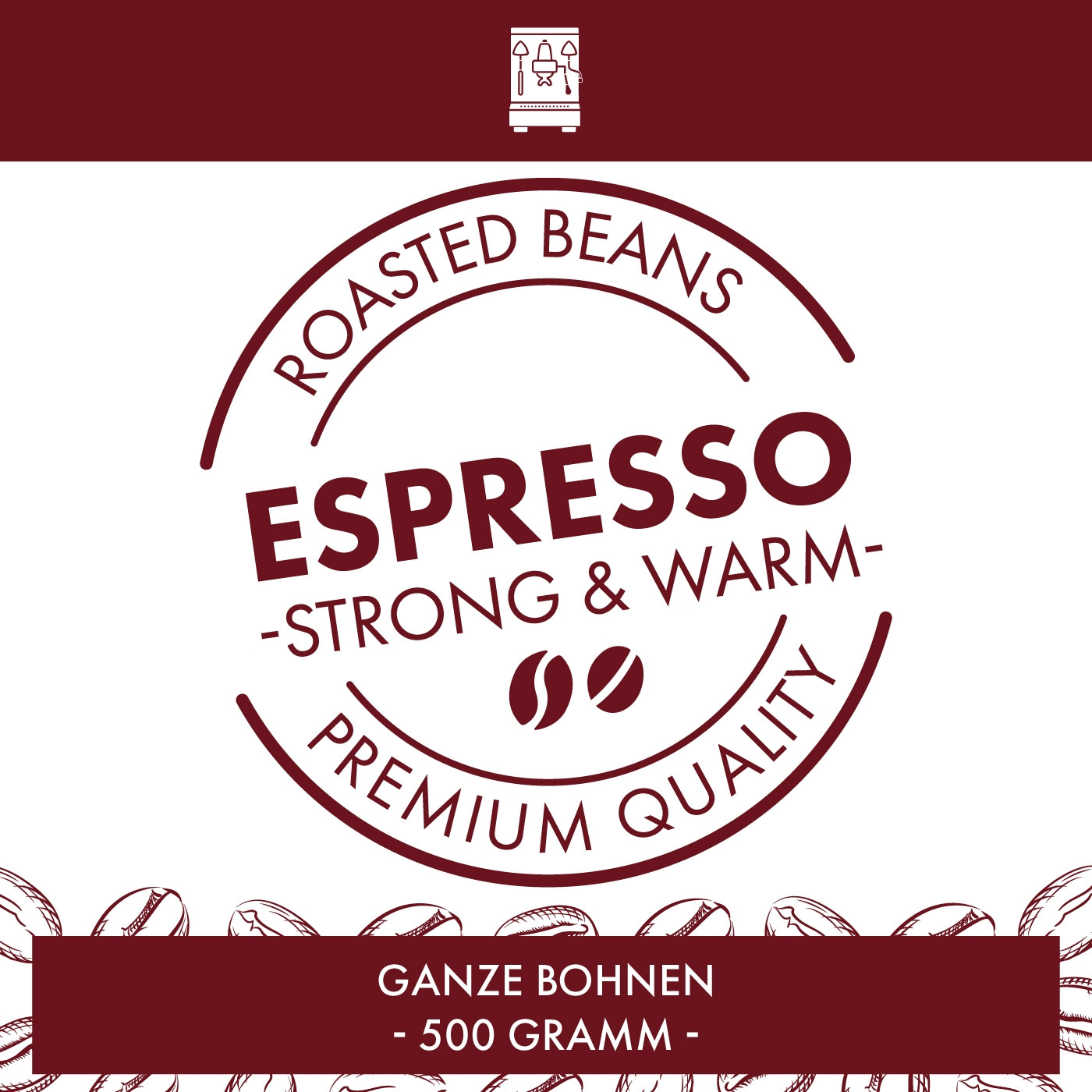 Espresso Strong & Warm, 500g ganze Bohne (Arabica & Robusta)