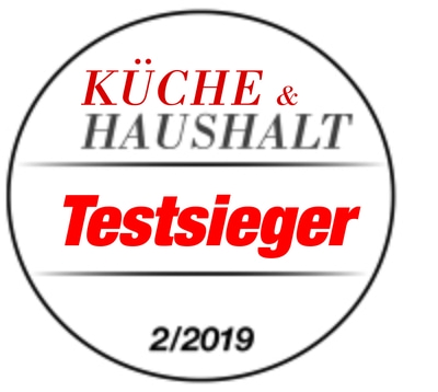 Kitchen & Household Test Winner 2/2019 award in a circle