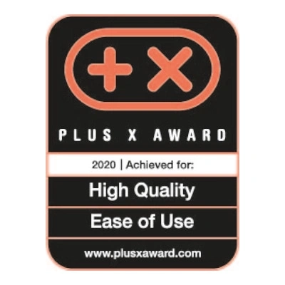 Plus X Award 2020 für hohe Qualität und Benutzerfreundlichkeit. Auszeichnung.