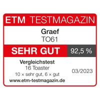 Toaster TO61 kompakt, für 2 Scheiben Toast