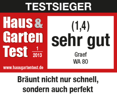 Haus & Garten Test 2013 review: Very good (1.4) for Graef WA 80, test winner.