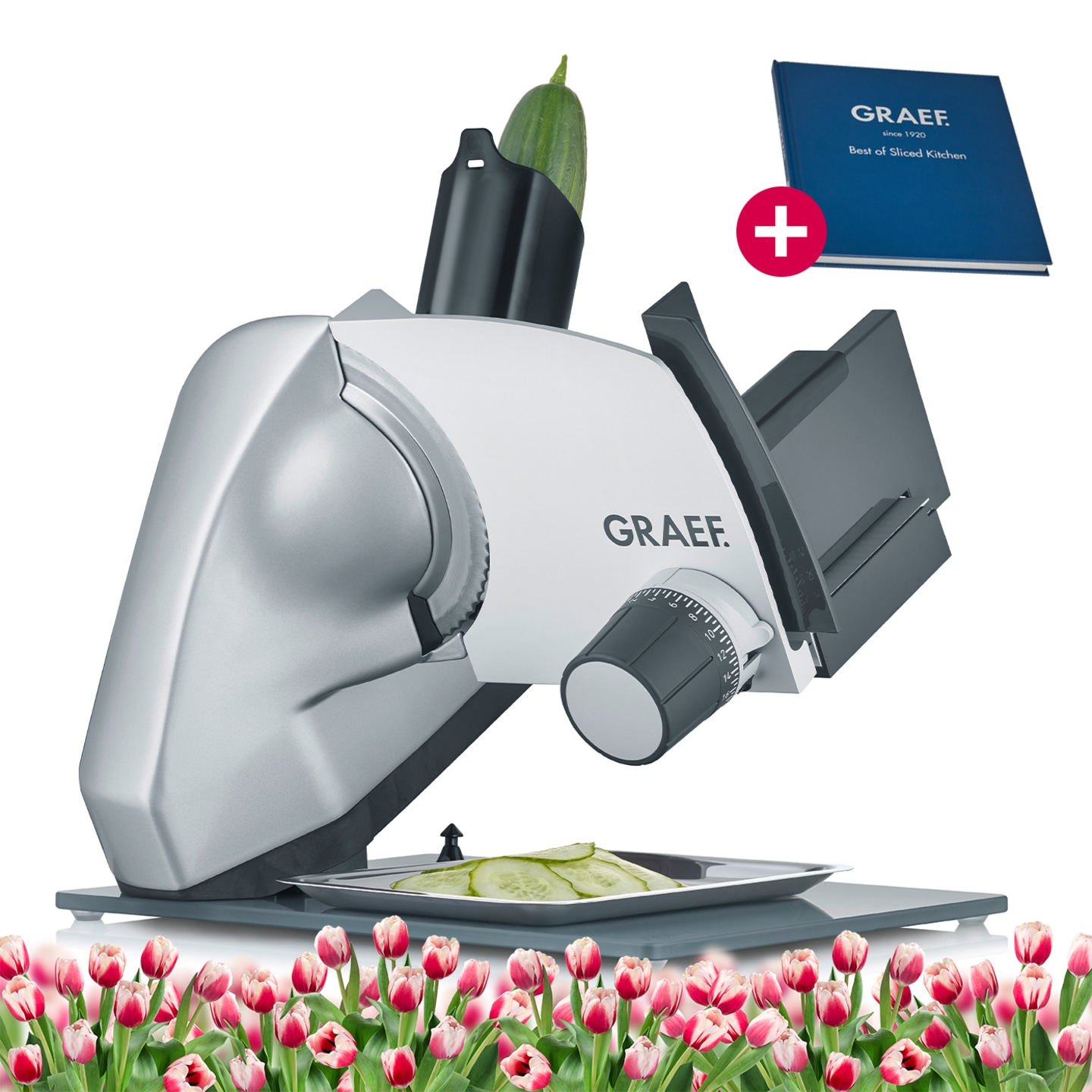Trancheuse universelle S52200, argent avec Accessoire-Combi, fonction de basculement à 30 argent