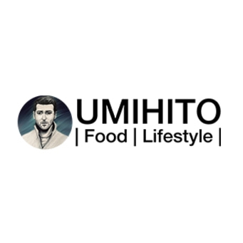 Umihito Logo: Mann im Kreis, Text 'Food | Lifestyle'