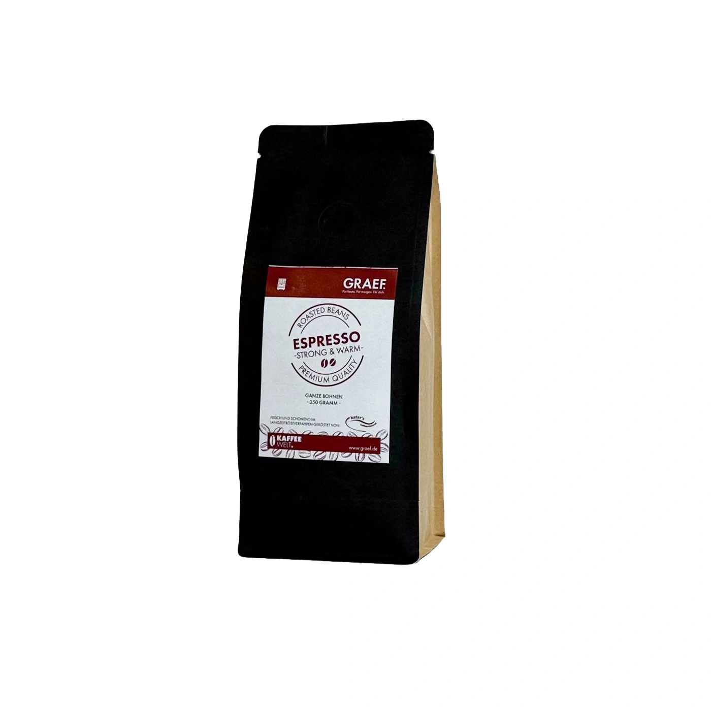 Eine Packung GRAEF ESPRESSO Kaffeebohnen, 250 Gramm.