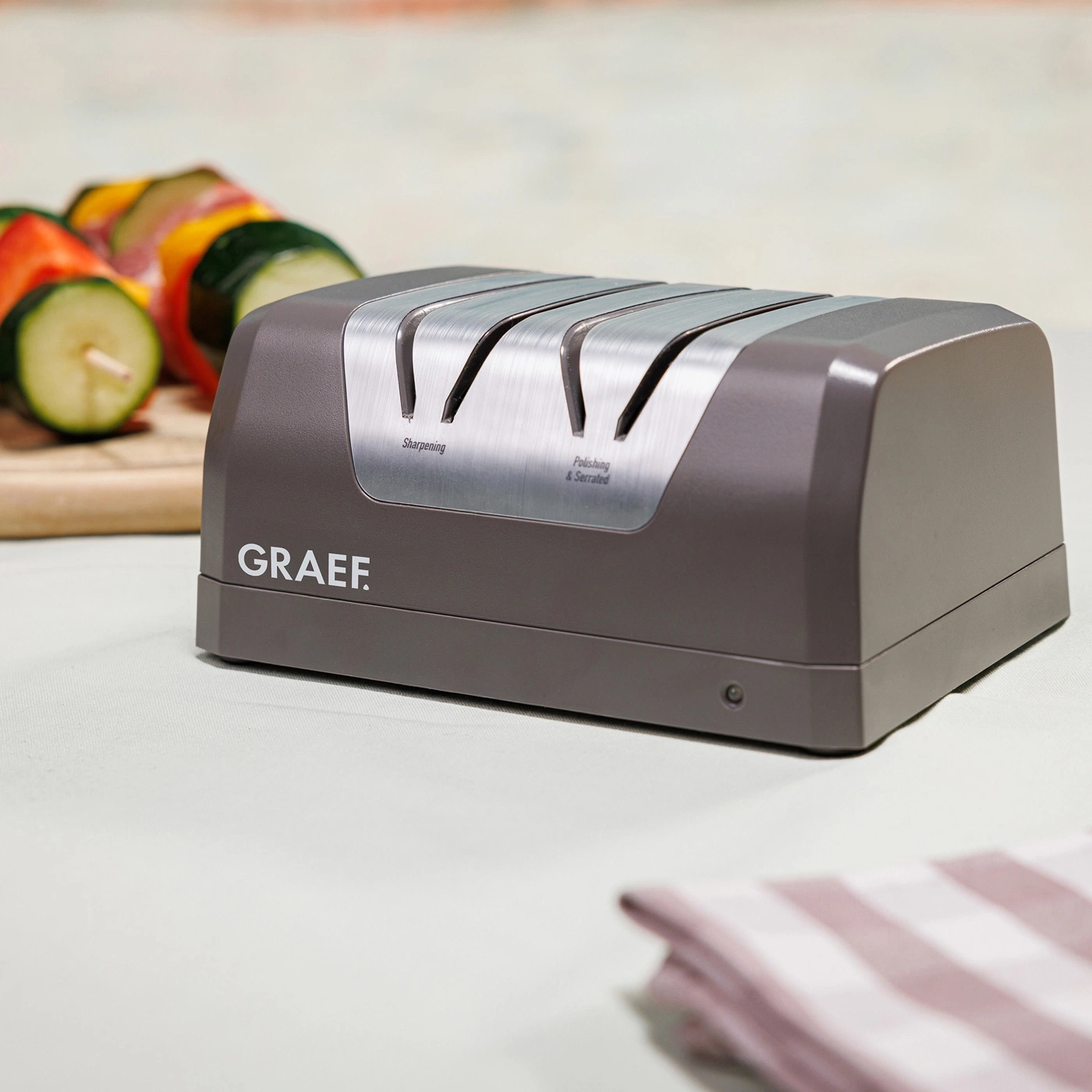 Graef Messerschärfer, Gemüse, Tisch, Küche, Schärfen, Polieren, Serrated