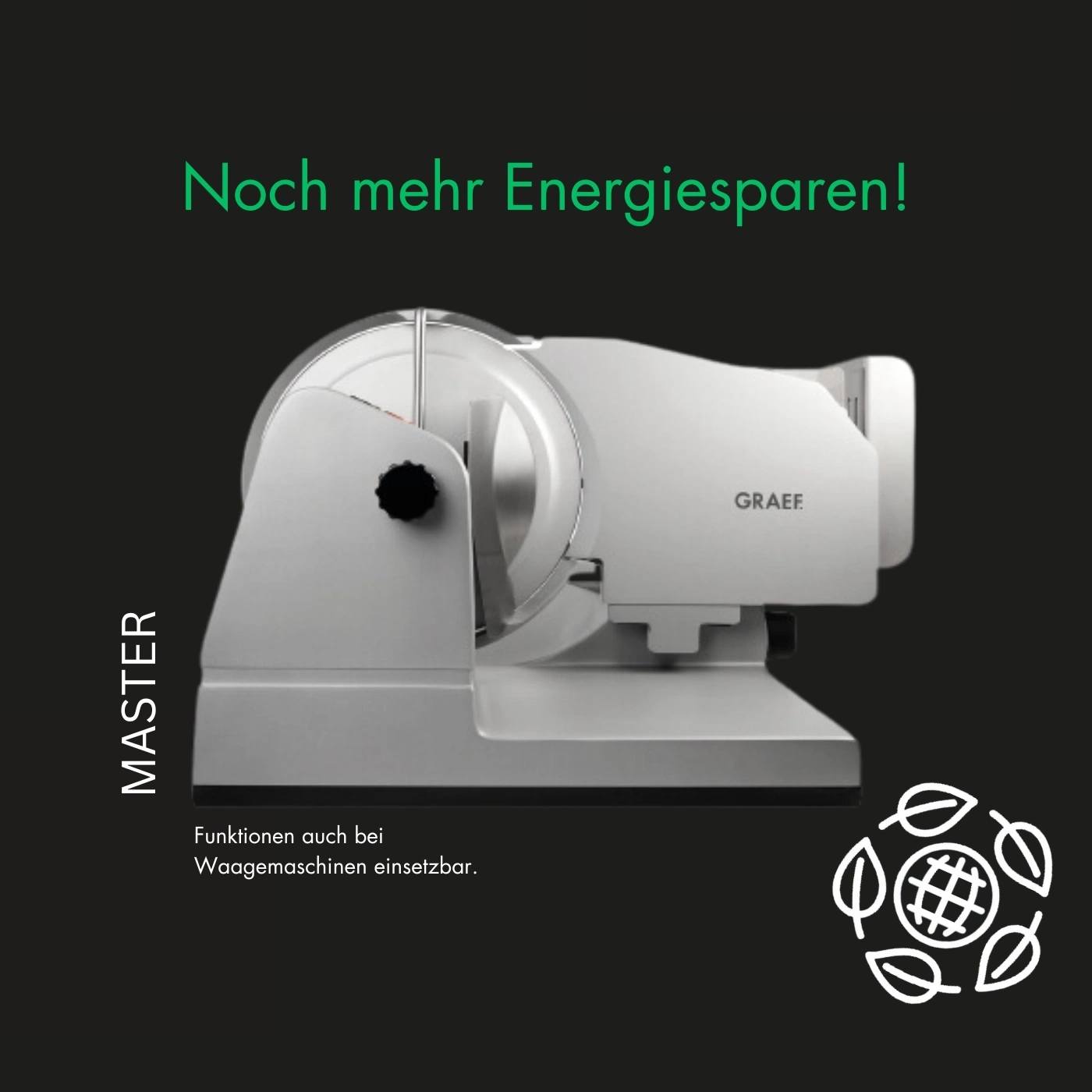 Graef Master Allesschneider mit Energiesparfunktion und Waagemaschinen-Einsatz