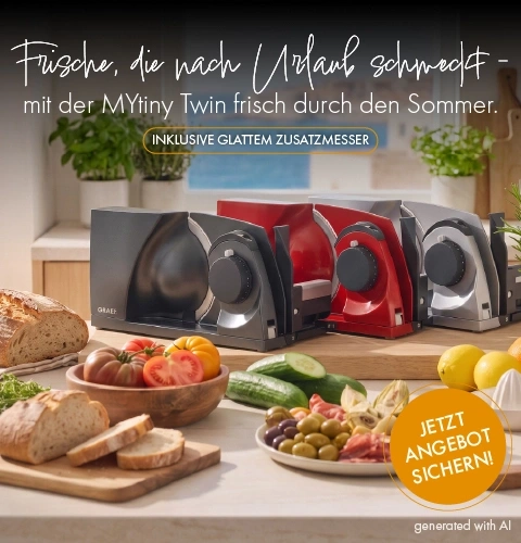 Frische, die nach Urlaub schmeckt mit der MYtiny Twin frisch durch den Sommer. Inklusive Glattem Zusatzmesser.