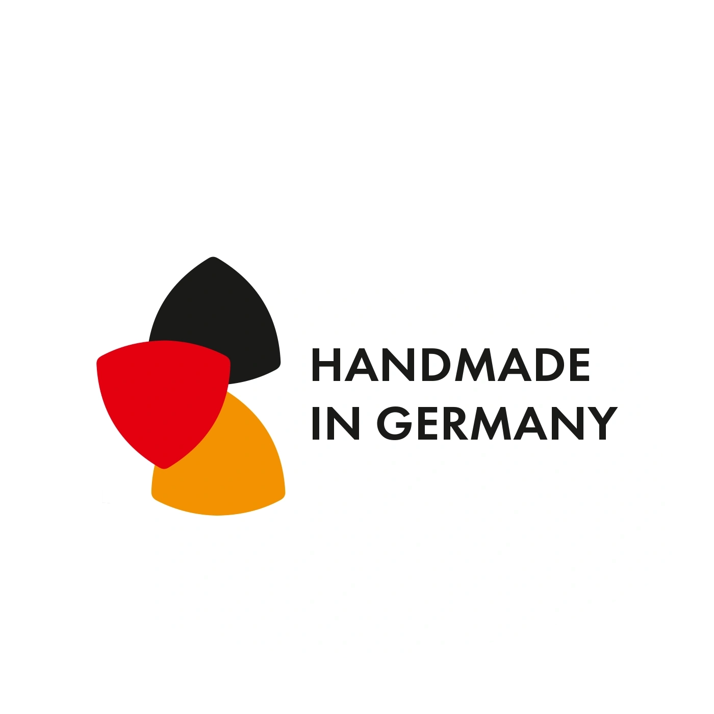 Handmade in Germany Logo mit Farben der deutschen Flagge