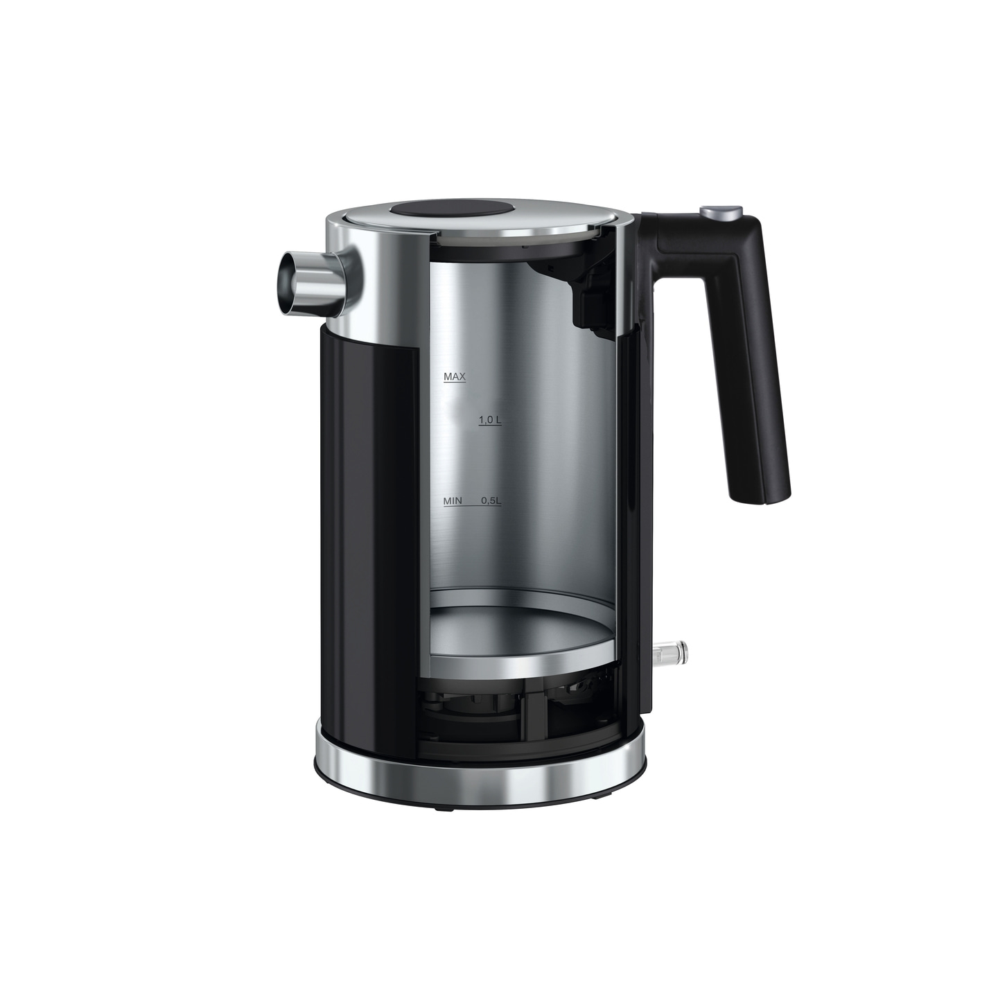 Bouilloire électrique, coupe transversale, acier inoxydable, noir, 1,0 litre, appareil de cuisine
