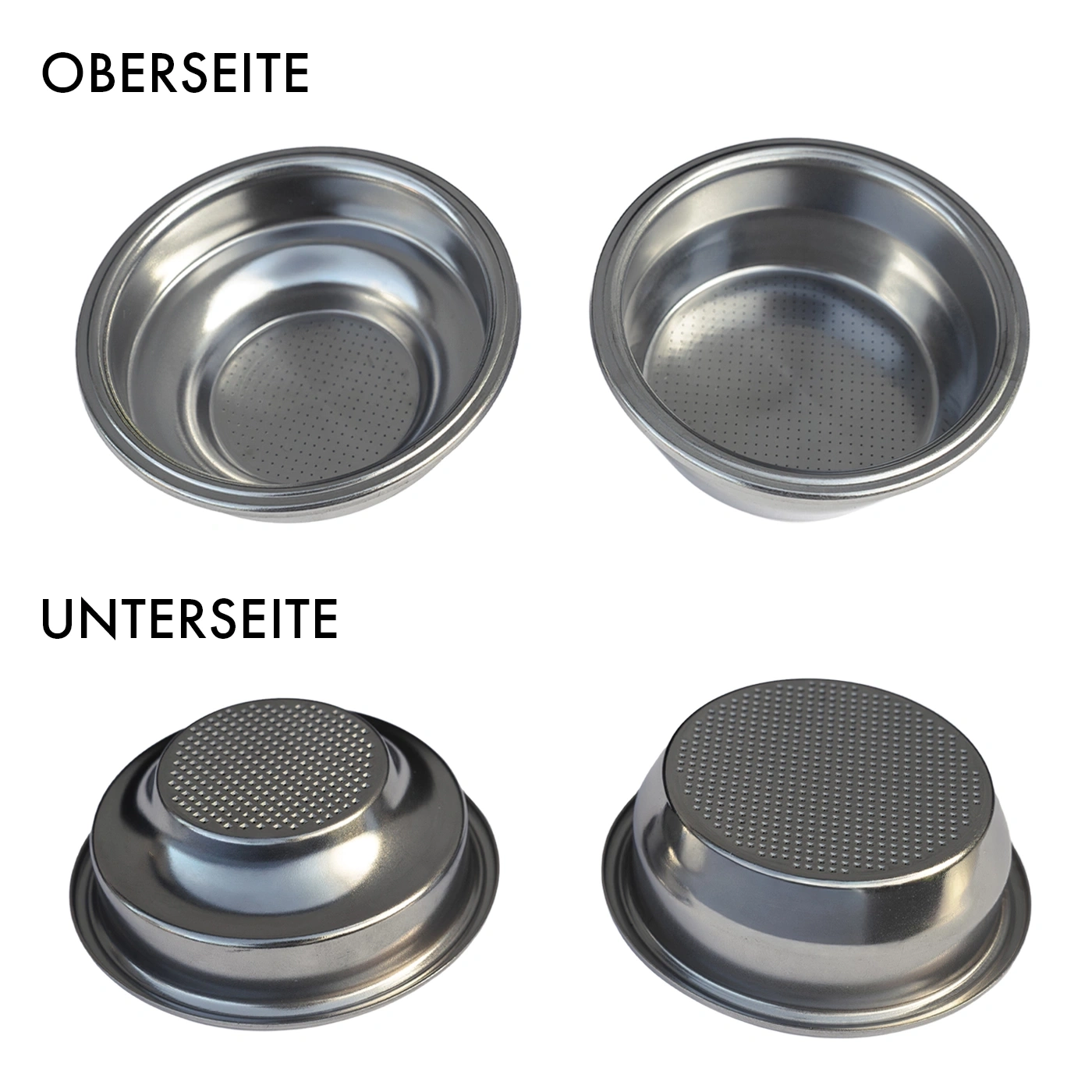 Oben und unten Kaffeefilter mit Lochmuster