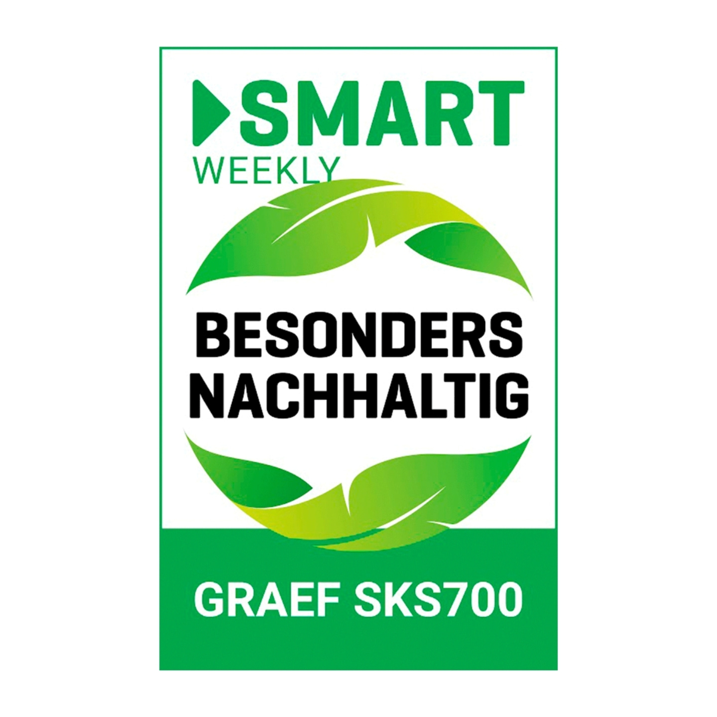 Smart Weekly, particulièrement durable, GRAEF SKS700, logo vert, feuilles