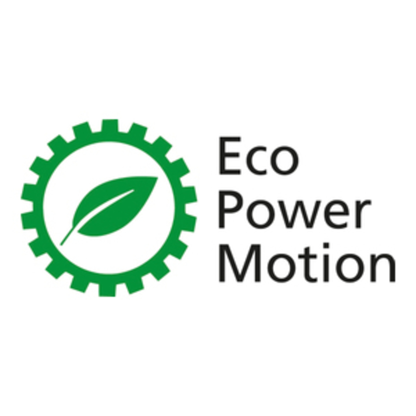 Green logo with gear, leaf, and text 'Eco Power Motion' on white background