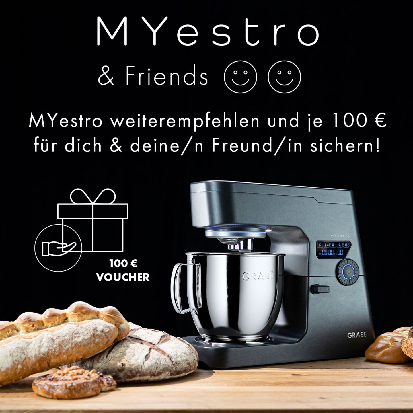 Küchenmaschine MYestro, eisenglimmergrau Mehr Power. Mehr Menge. Mehr GRAEF.