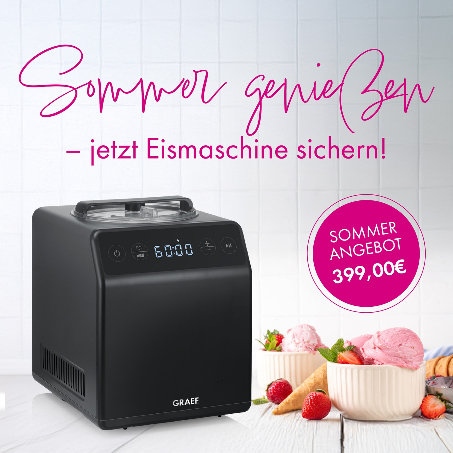 Eismaschine IM700 Schwarz und eisenglimmergrau