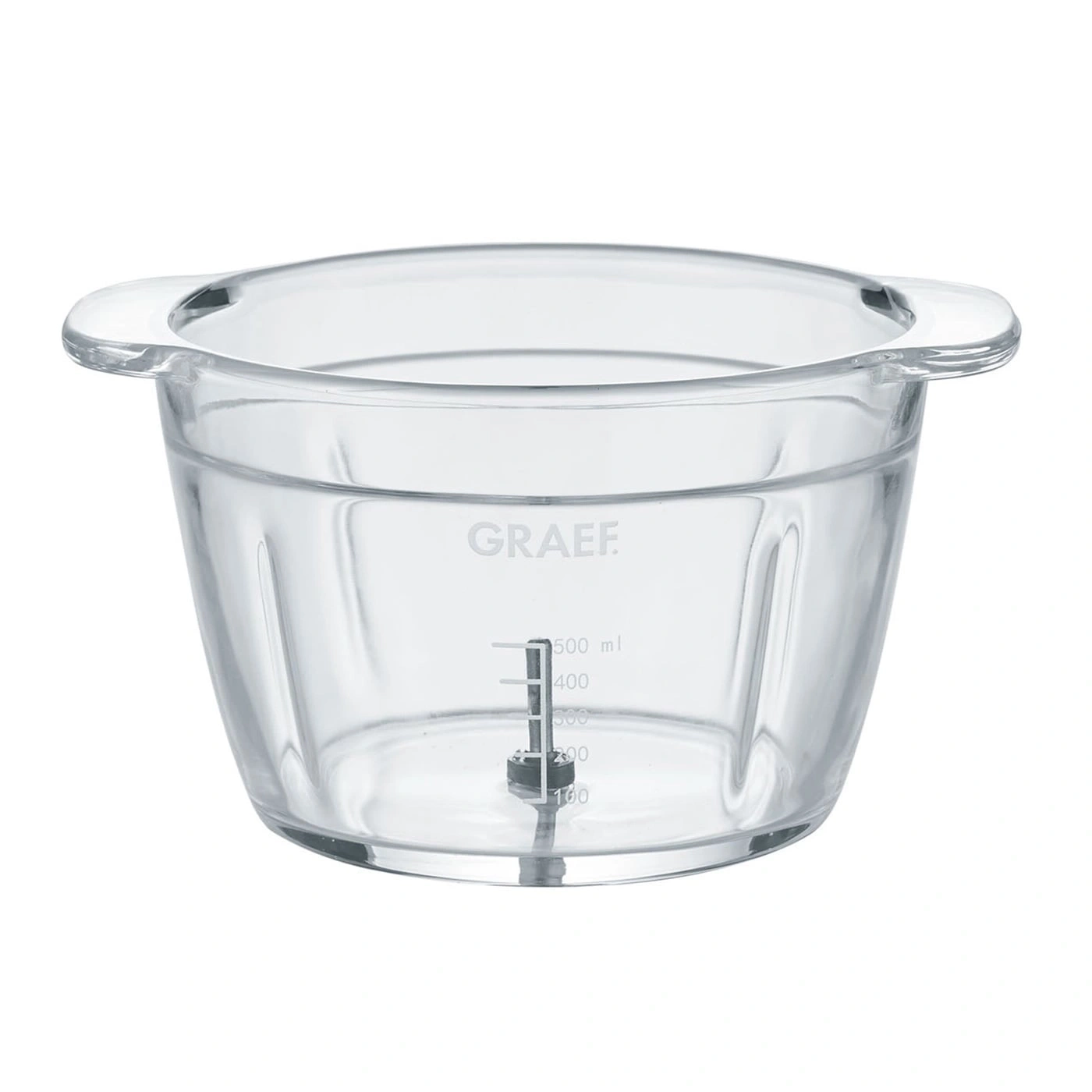 Transparenter Glasbehälter mit Griffen und Messskala, Marke GRAEF.